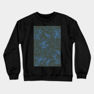 Light Blue leaves pattern Crewneck Sweatshirt